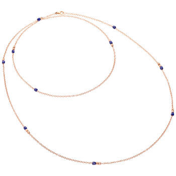 175983 DCC1007 GRANX CBL9R 020 Dodo mini granelli sautoir 9k rose gold blue ceramics g64b029a0733b61a6