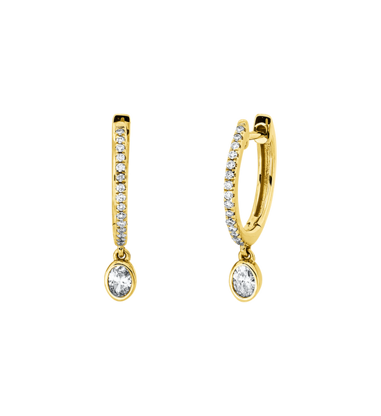 Brogle Classic diamond hoop earrings Brogle Classic diamond hoop earrings