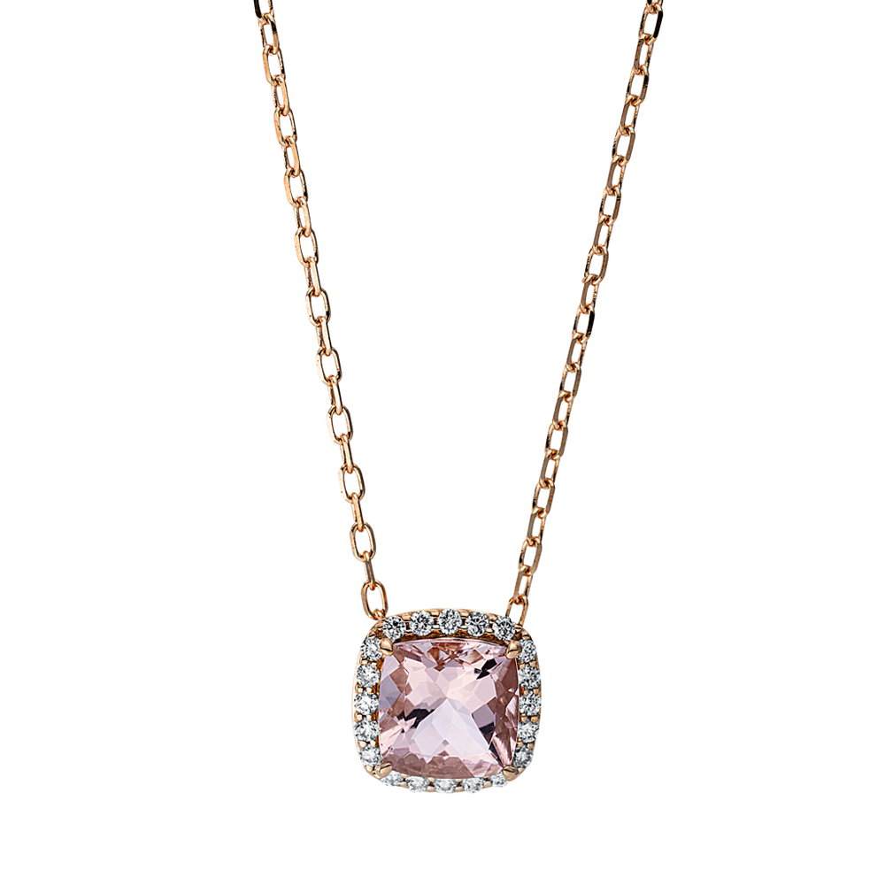 Brogle Classic gold chain with morganite pendant