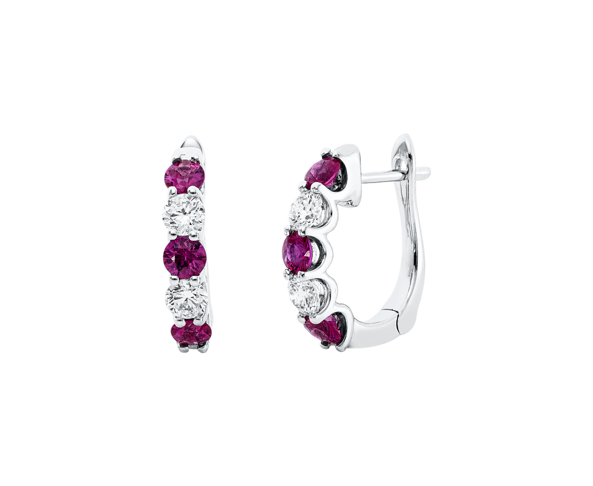 Brogle Classic ruby hoop earrings