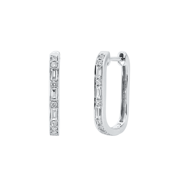 Brogle Classic diamond hoop earrings