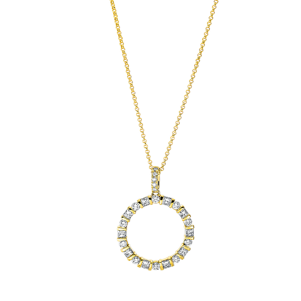 Brogle Classic gold chain with circle pendant