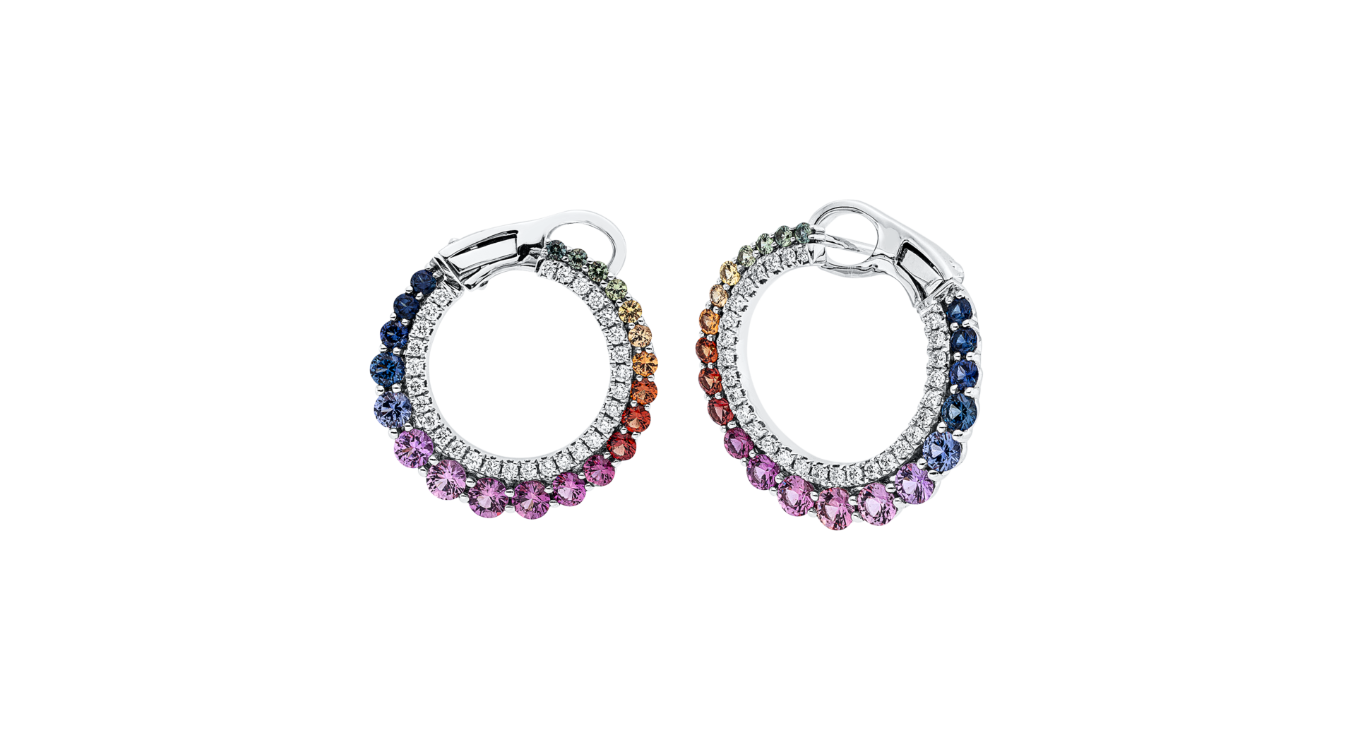Brogle Classic Saphircreolen Rainbow