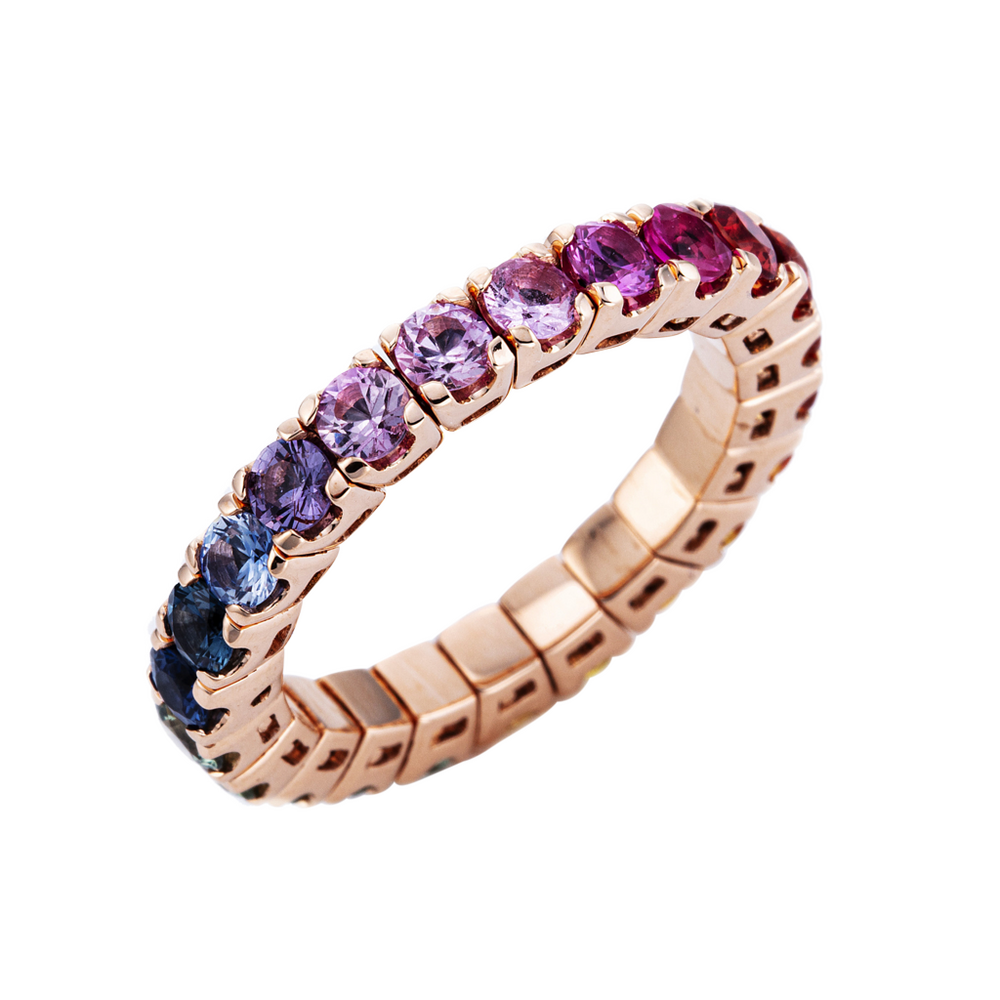 Brogle Selection Rainbow memo ring with sapphires