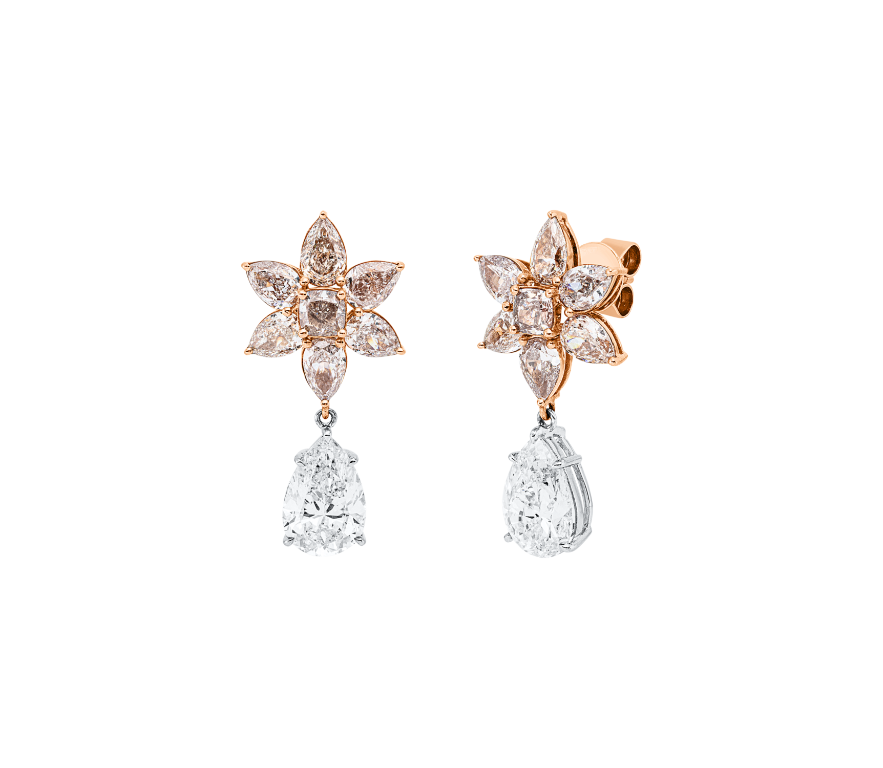 Brogle Selection Bicolor diamond earrings Brogle Selection Bicolor diamond earrings