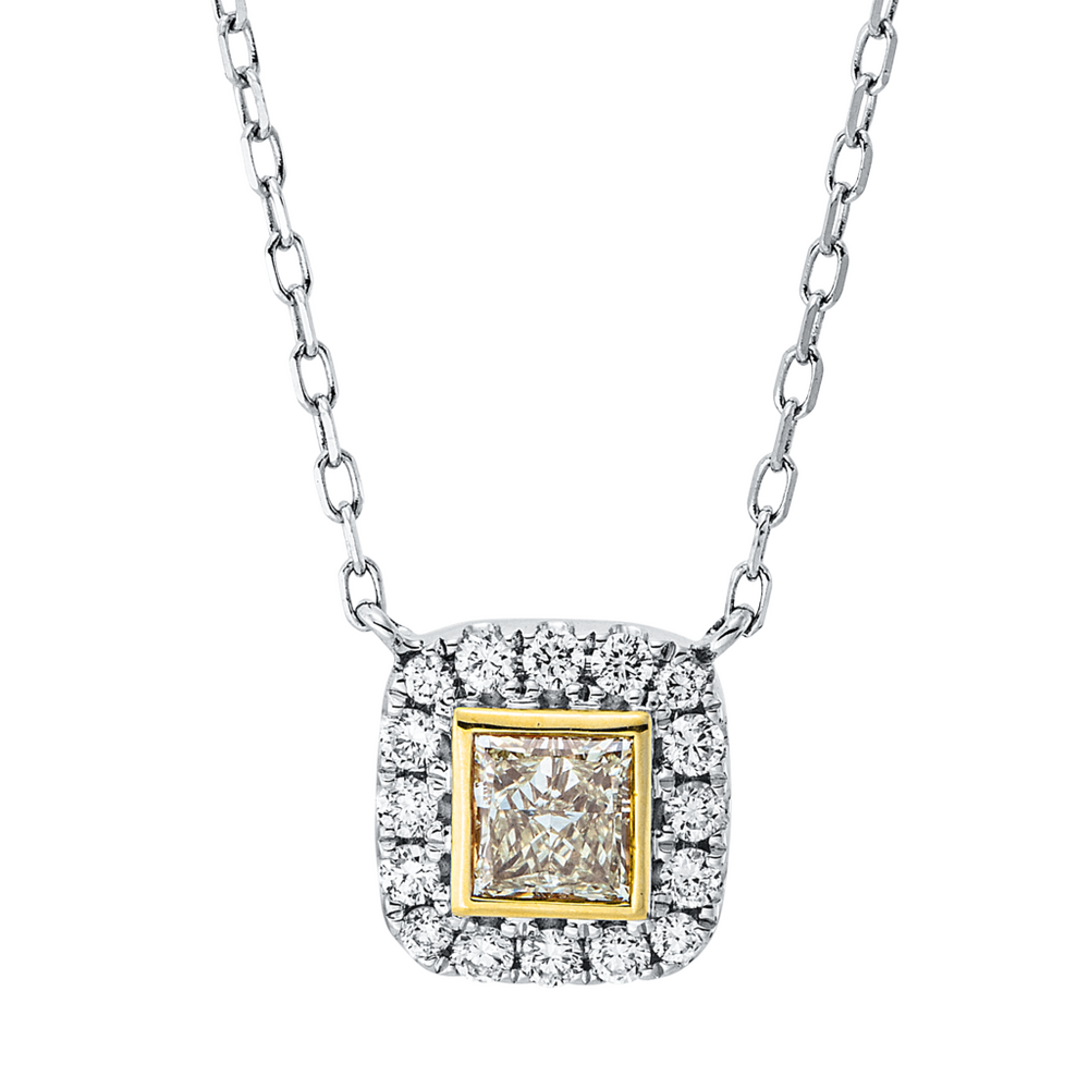 Brogle Classic necklace with bicolour diamond pendant