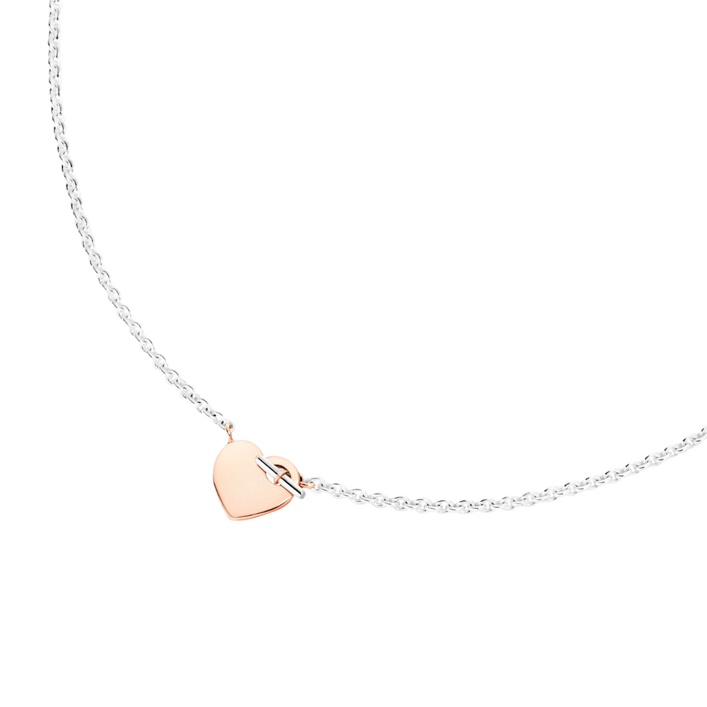 Dodo heart T-bar necklace with pendant