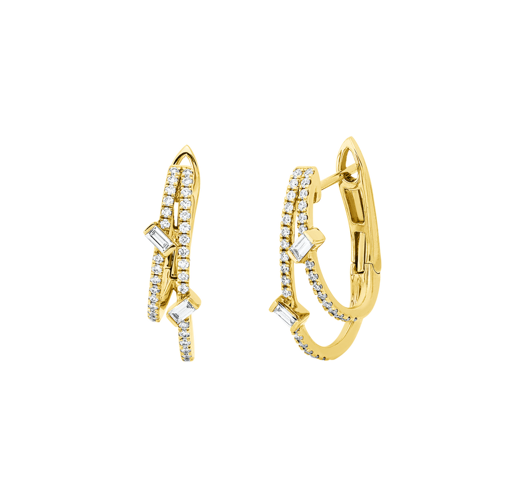 Brogle Classic diamond hoop earrings