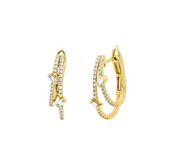 Brogle Classic diamond hoop earrings
