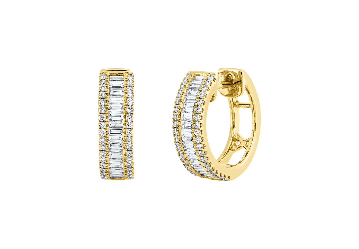 Brogle Classic diamond hoop earrings