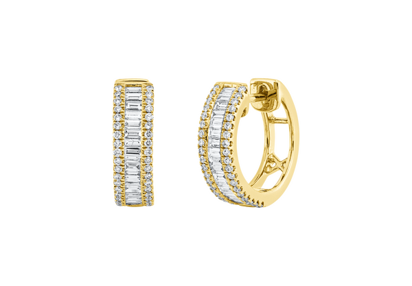 Brogle Classic diamond hoop earrings