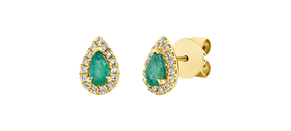Brogle Classic emerald stud earrings