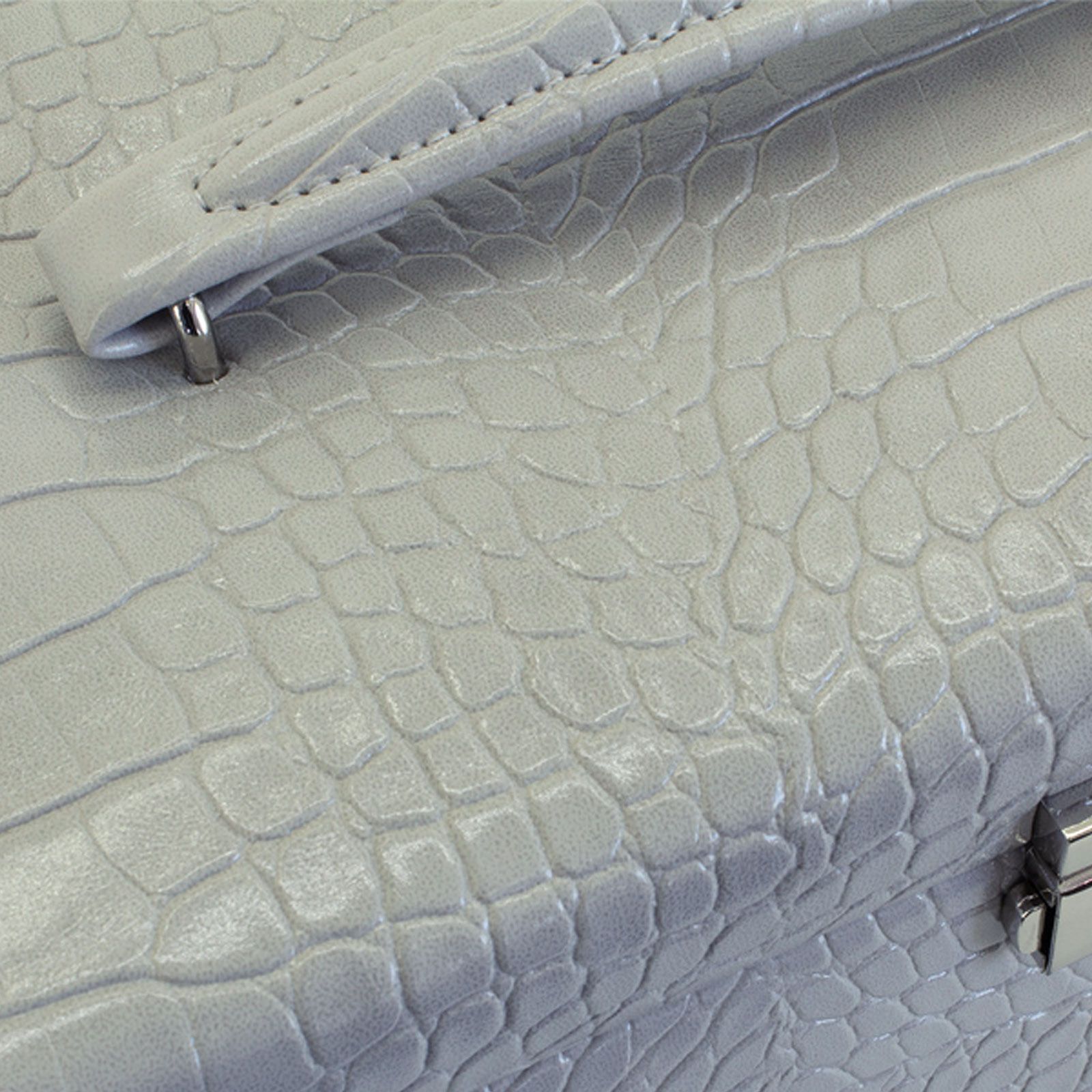 Friedrich Schmuckkoffer Kroko - Hellgrau