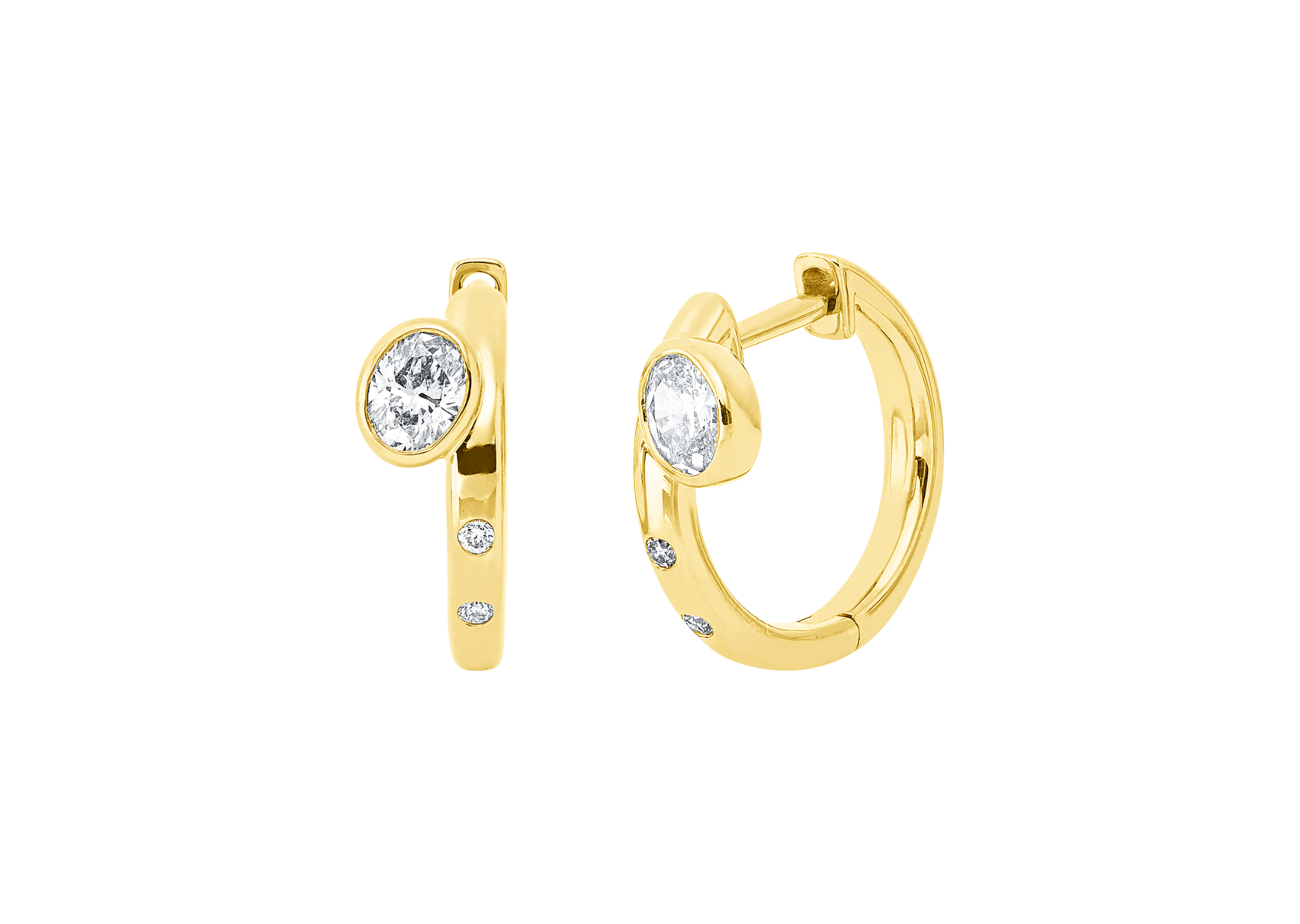 Brogle Classic diamond hoop earrings