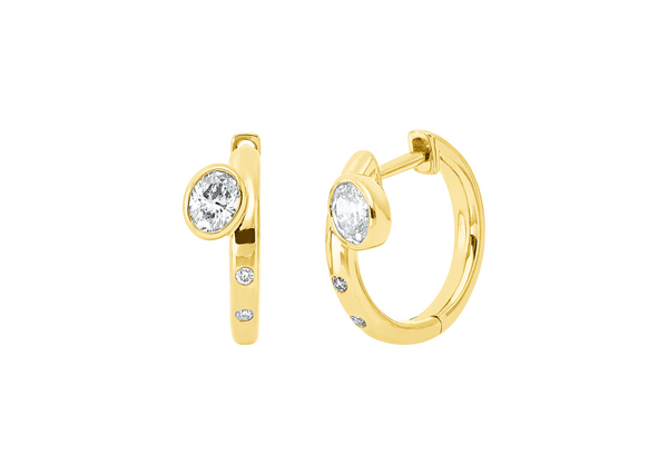 Brogle Classic diamond hoop earrings Brogle Classic diamond hoop earrings