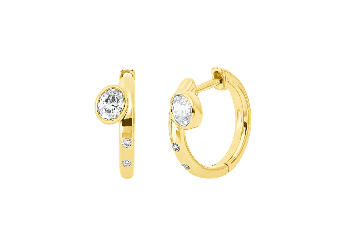 Brogle Classic diamond hoop earrings Brogle Classic diamond hoop earrings