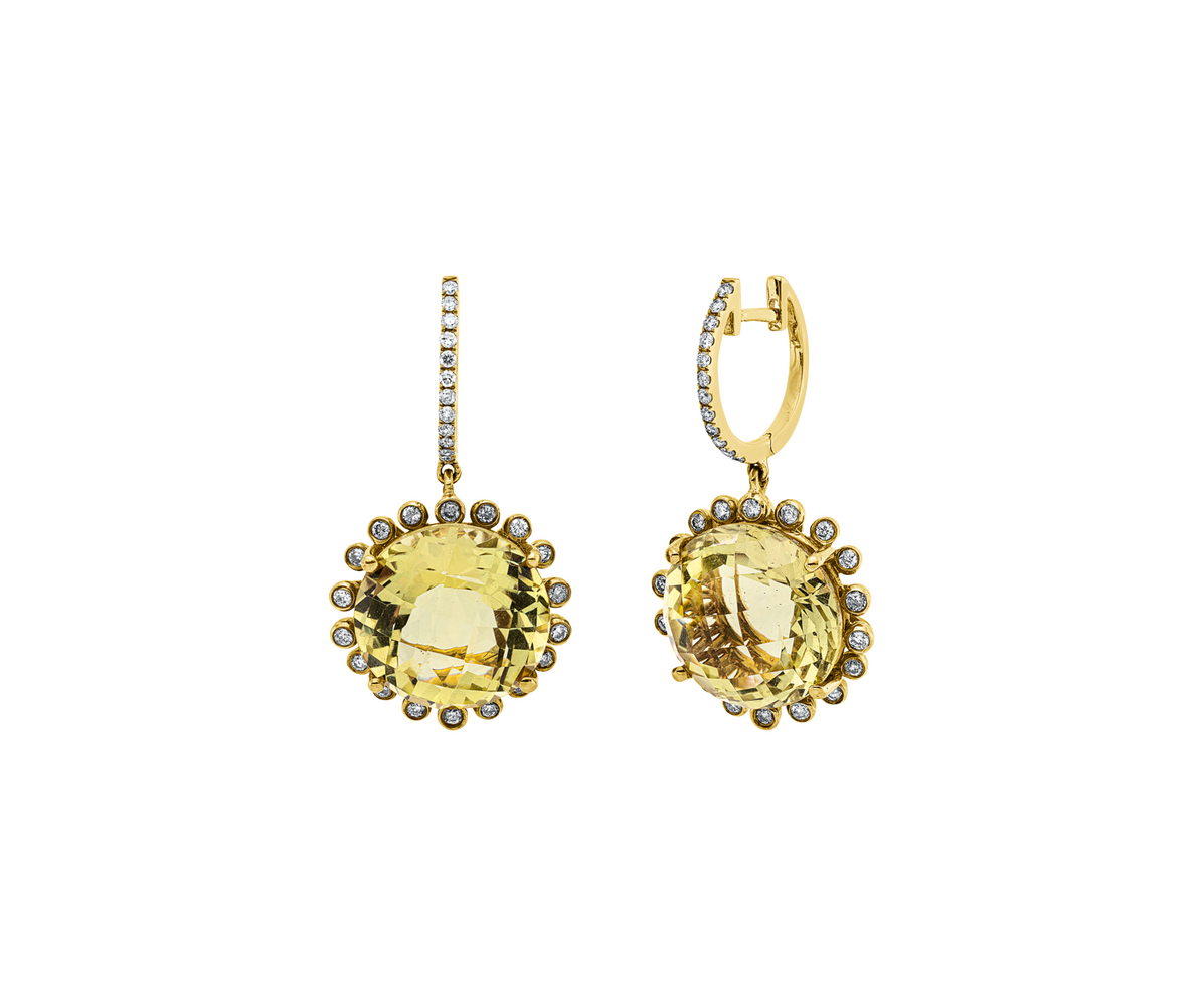 Brogle Classic lemon quartz earrings