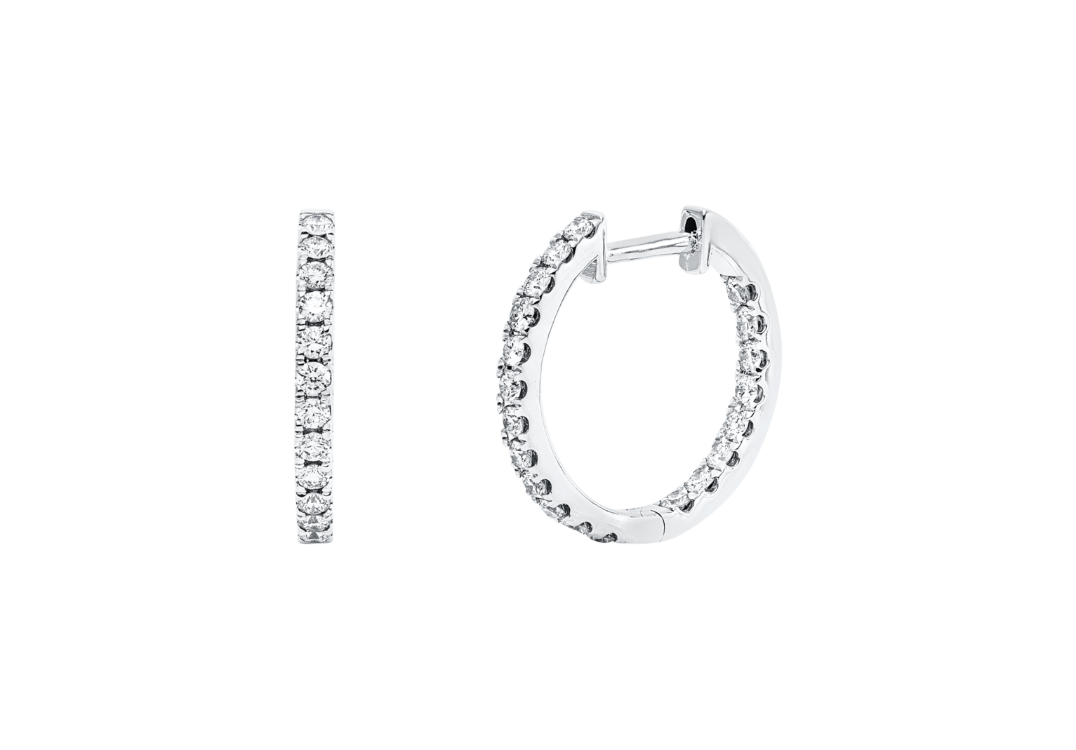 Brogle Classic diamond hoop earrings