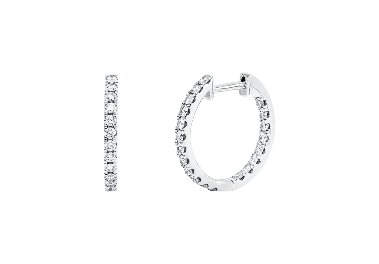 Brogle Classic diamond hoop earrings