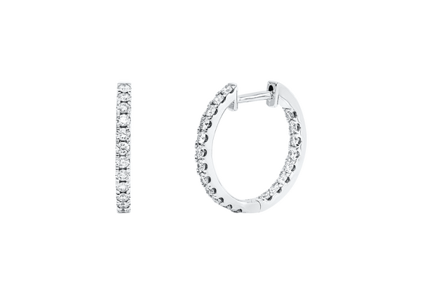 Brogle Classic diamond hoop earrings