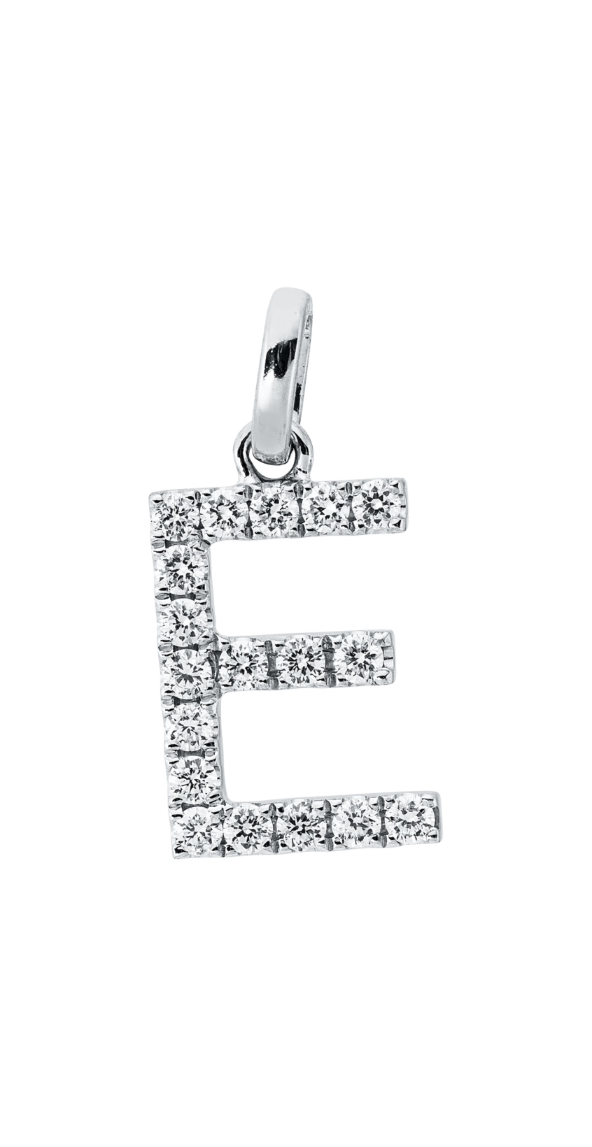 Brogle Classic letter pendant E with diamonds