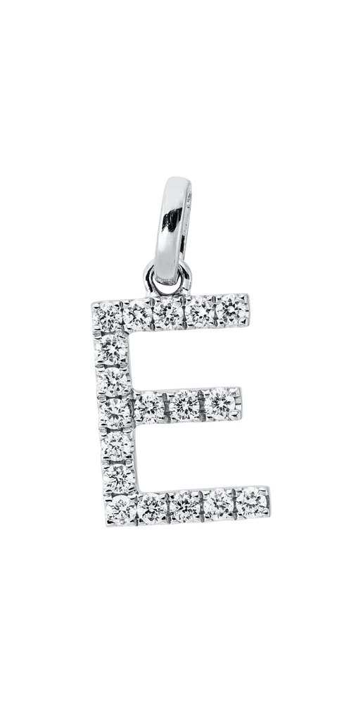 Brogle Classic letter pendant E with diamonds