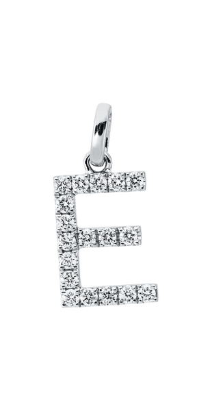 Brogle Classic letter pendant E with diamonds