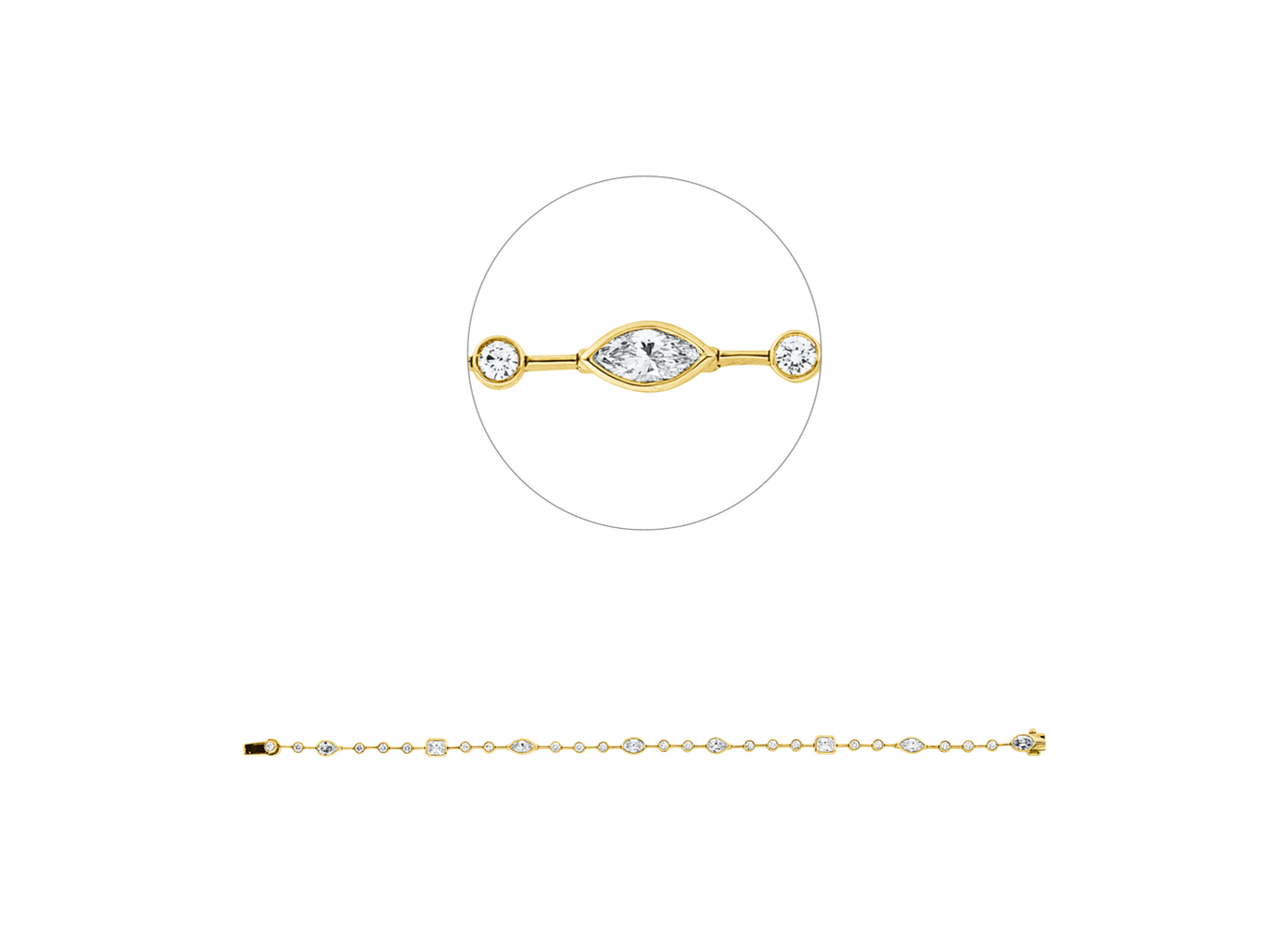 Brogle Selection Bicolor Diamantarmband