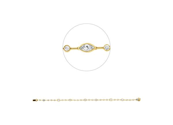 Brogle Selection Bicolor Diamantarmband
