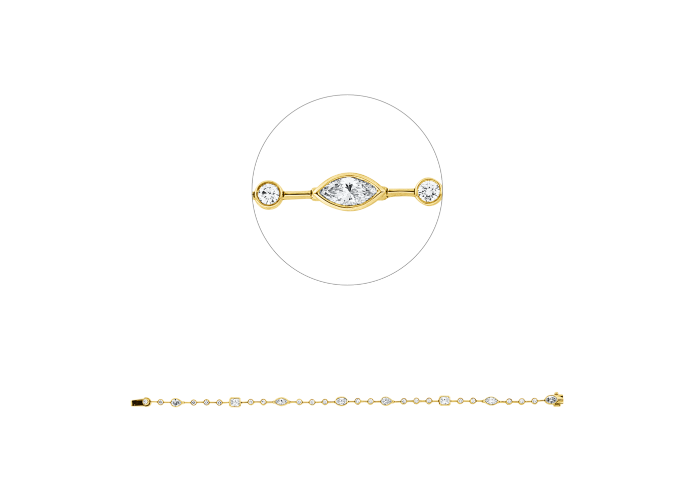 Brogle Selection Bicolor Diamantarmband Brogle Selection Bicolor Diamantarmband
