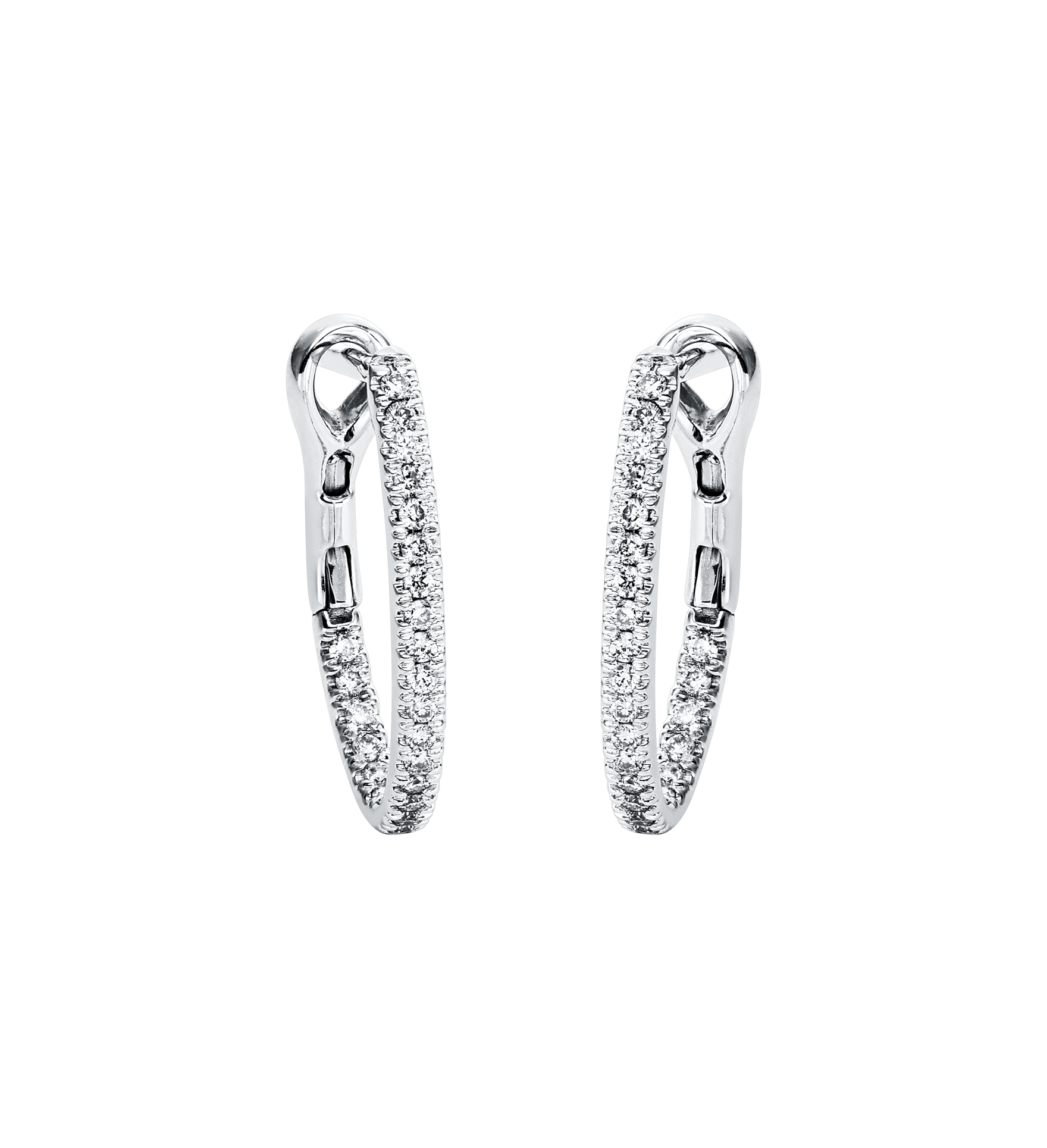 Brogle Classic diamond hoop earrings Brogle Classic diamond hoop earrings