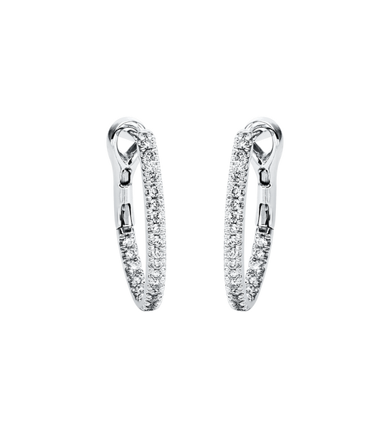 Brogle Classic diamond hoop earrings Brogle Classic diamond hoop earrings