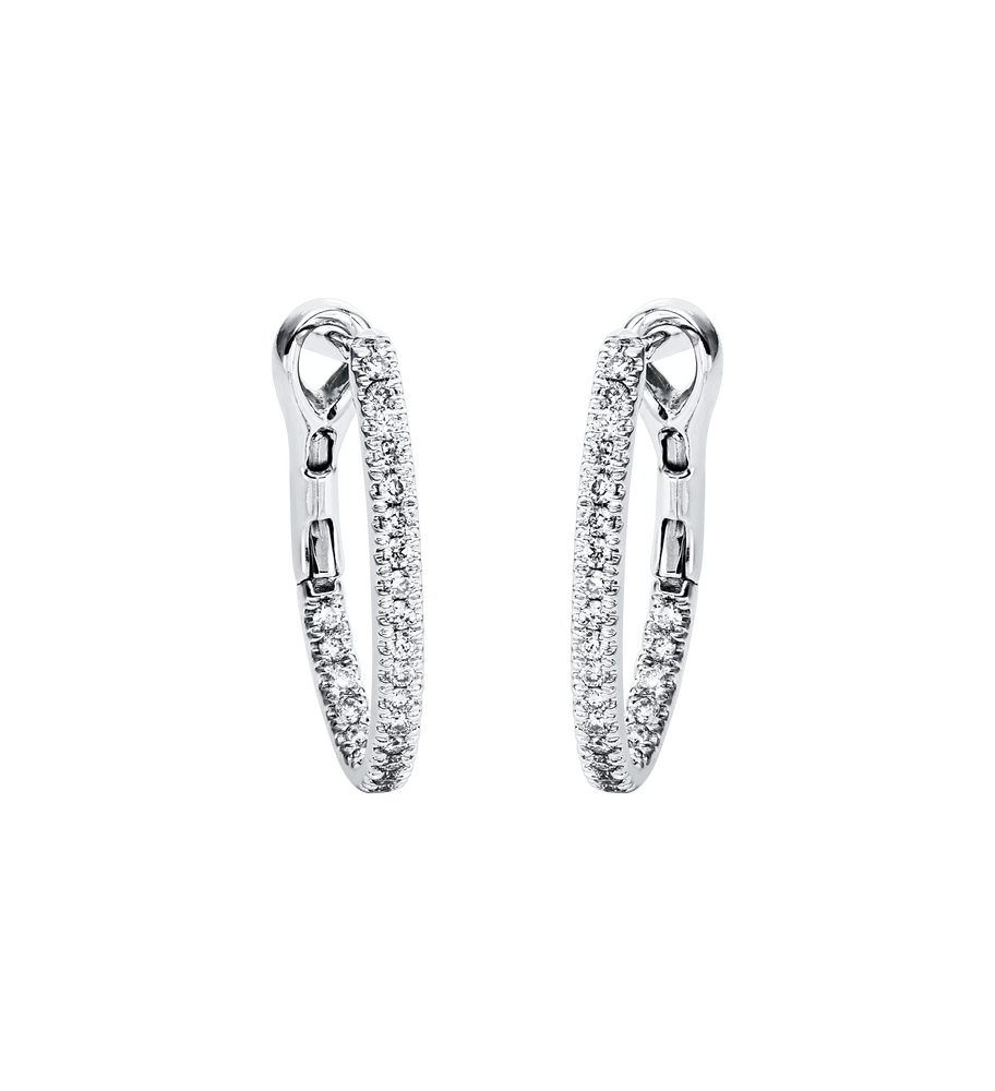 Brogle Classic diamond hoop earrings Brogle Classic diamond hoop earrings