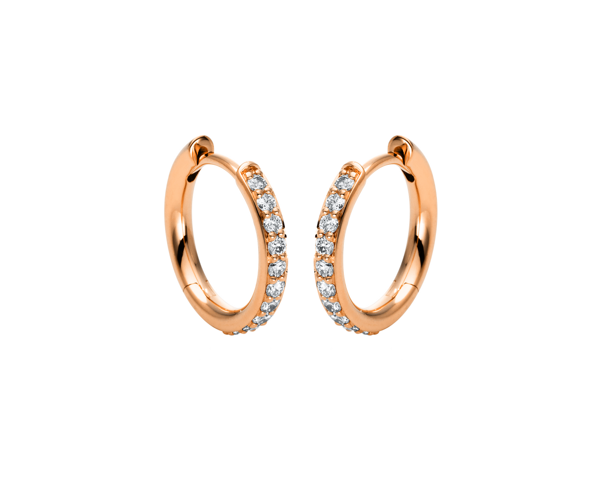 Brogle Classic diamond hoop earrings