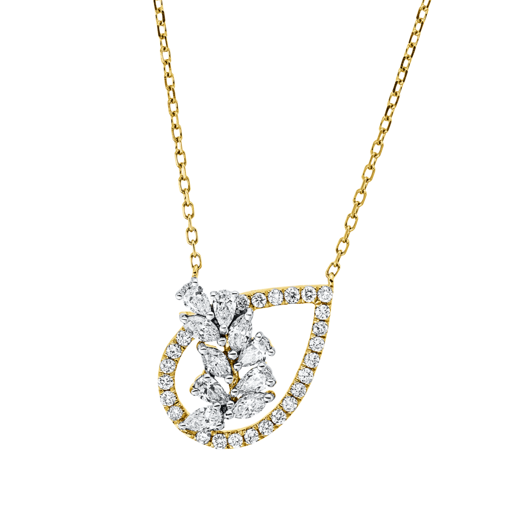 Brogle Classic necklace with bicolour diamond pendant
