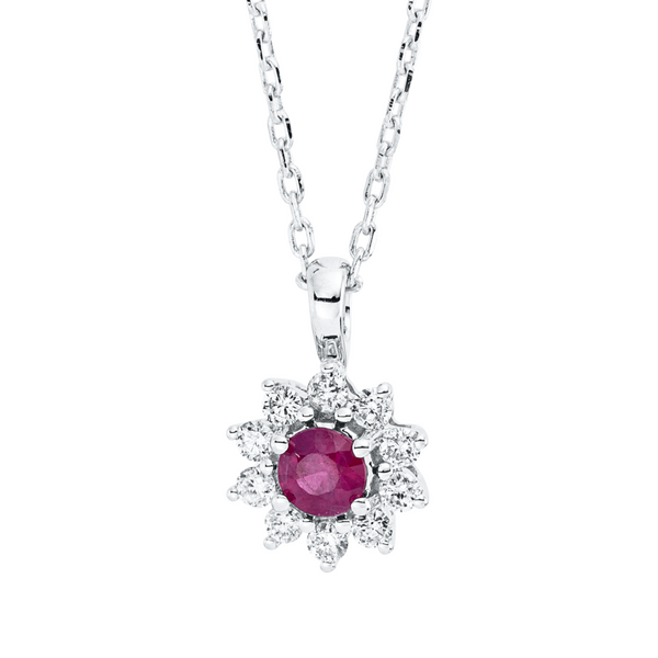 Brogle Classic gold chain with ruby pendant