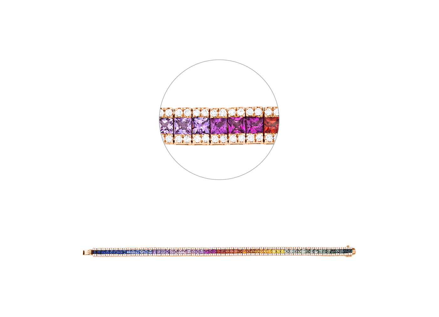 Brogle Selection sapphire bracelet Rainbow