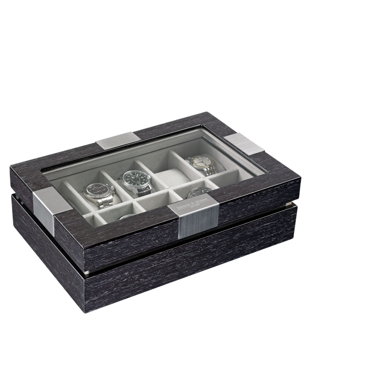Heisse & Söhne watch box with viewing window Executive 10 Heisse & Söhne watch box with viewing window Executive 10