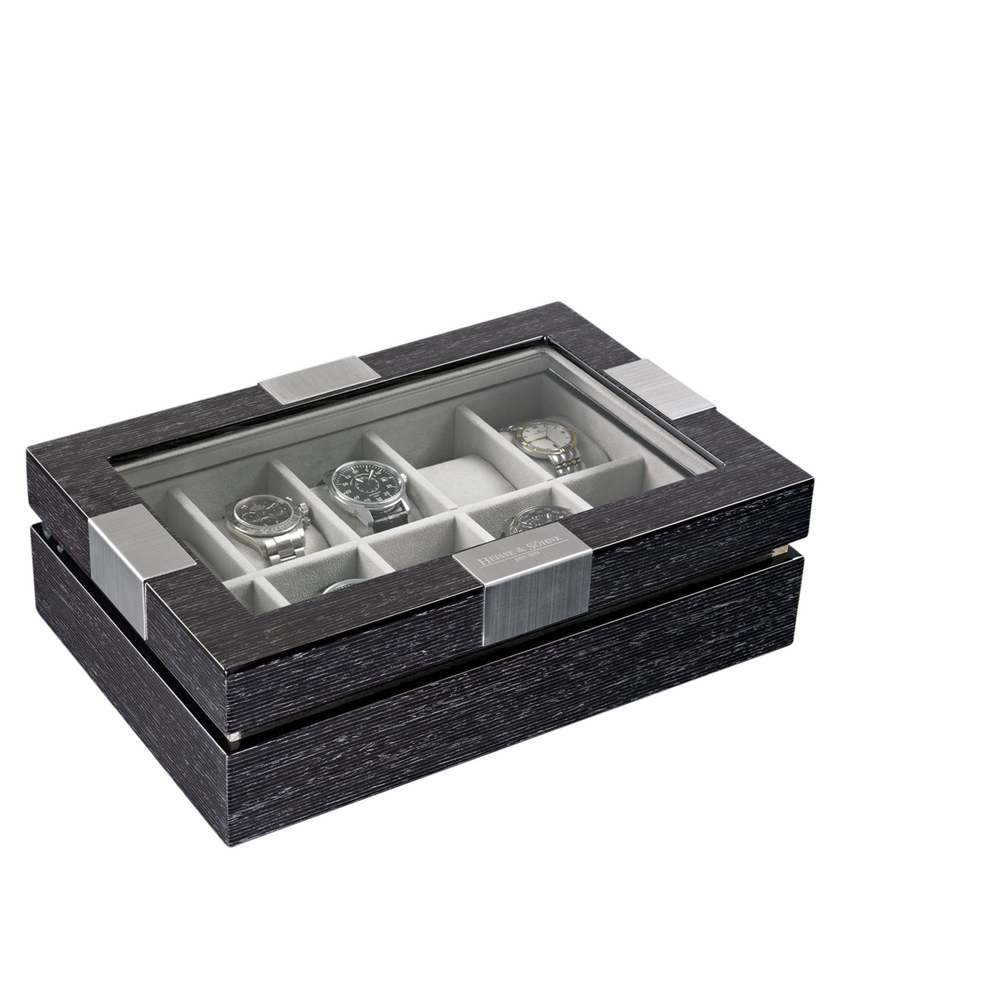Heisse & Söhne watch box with viewing window Executive 10 Heisse & Söhne watch box with viewing window Executive 10