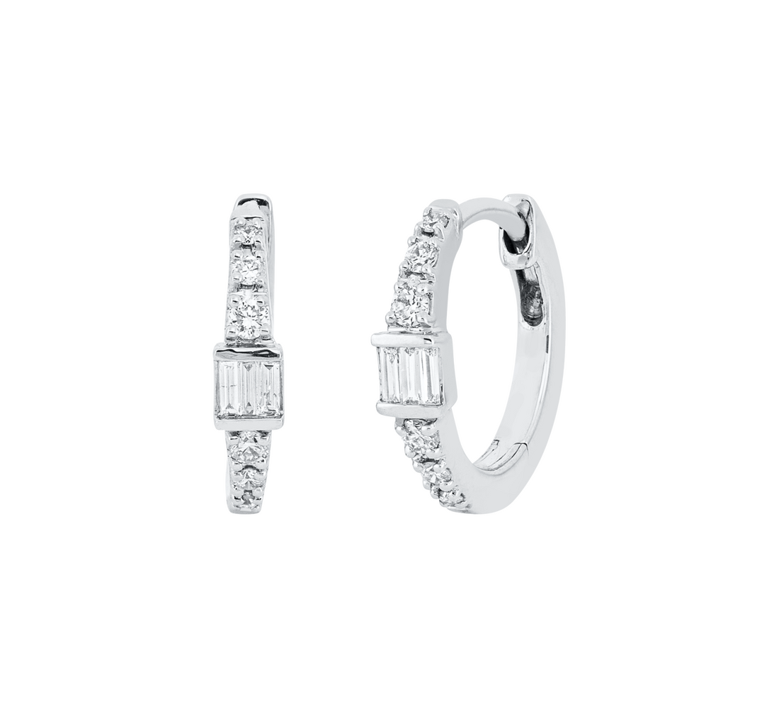 Brogle Classic diamond hoop earrings Brogle Classic diamond hoop earrings