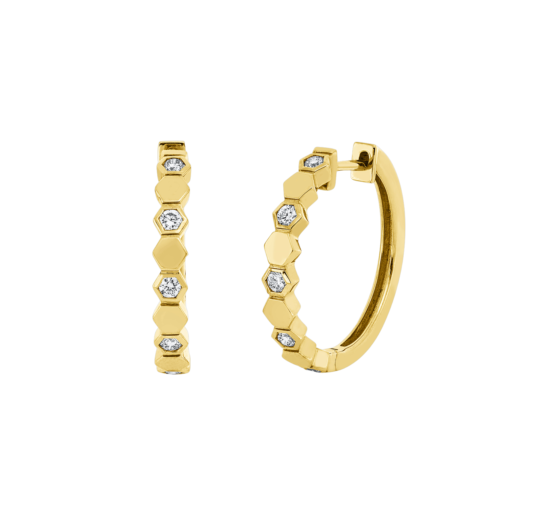 Brogle Classic diamond hoop earrings