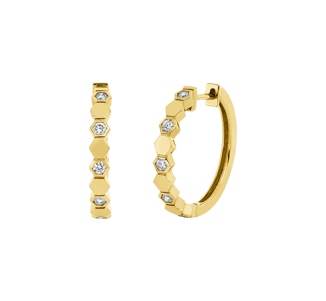 Brogle Classic diamond hoop earrings