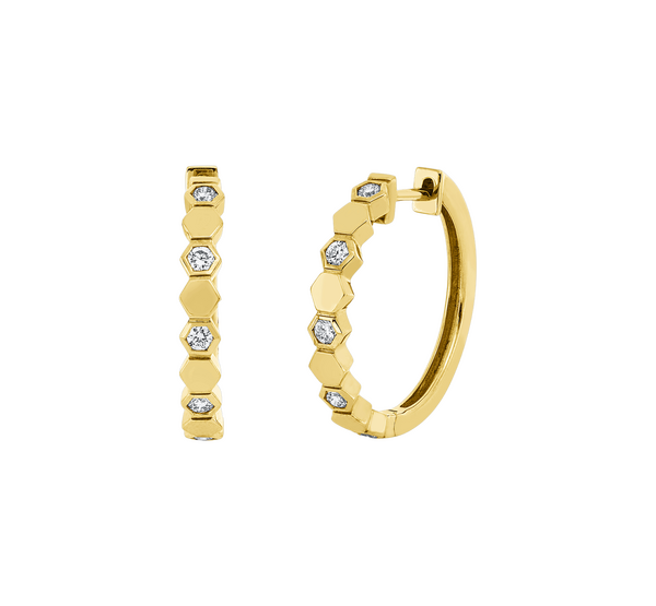 Brogle Classic diamond hoop earrings