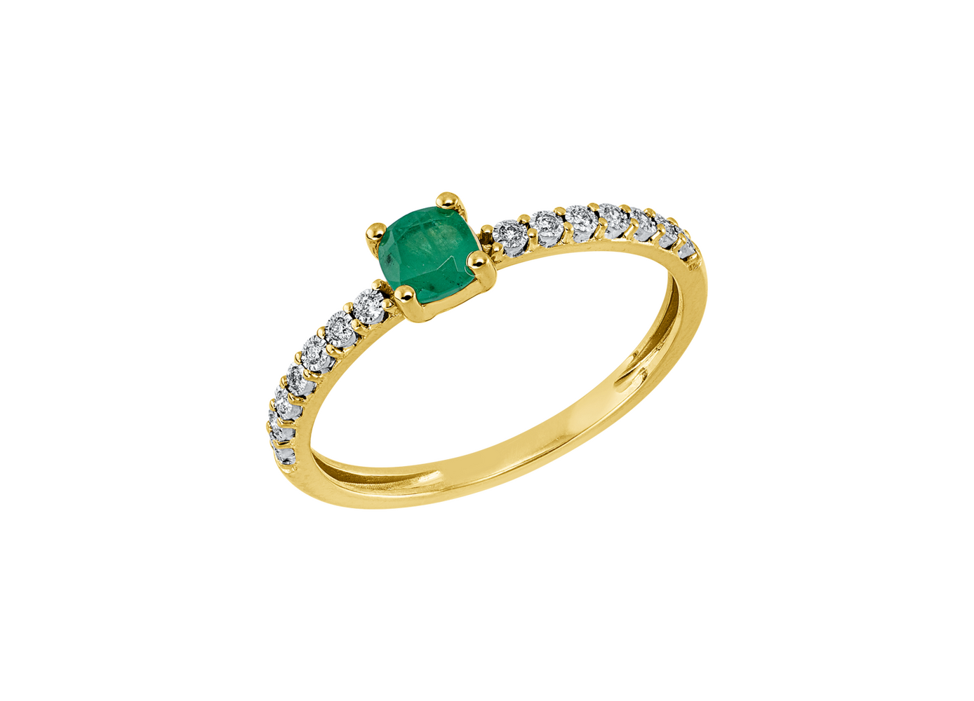 Brogle Classic Bicolor Emerald Ring
