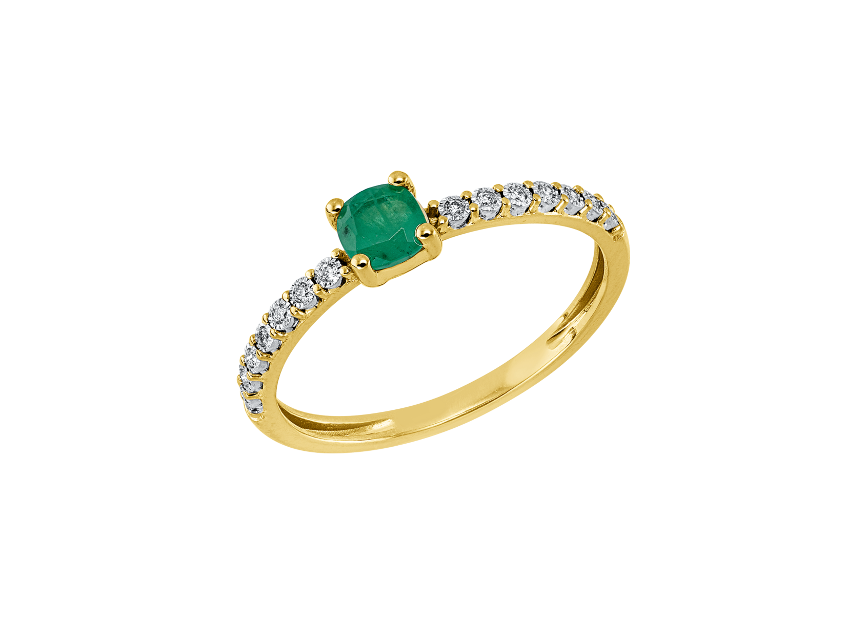 Brogle Classic Bicolor Emerald Ring Brogle Classic Bicolor Emerald Ring