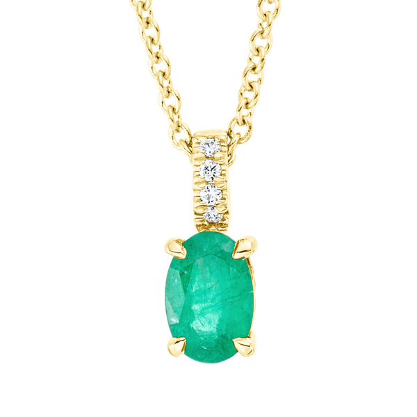 Brogle Classic gold chain with emerald pendant