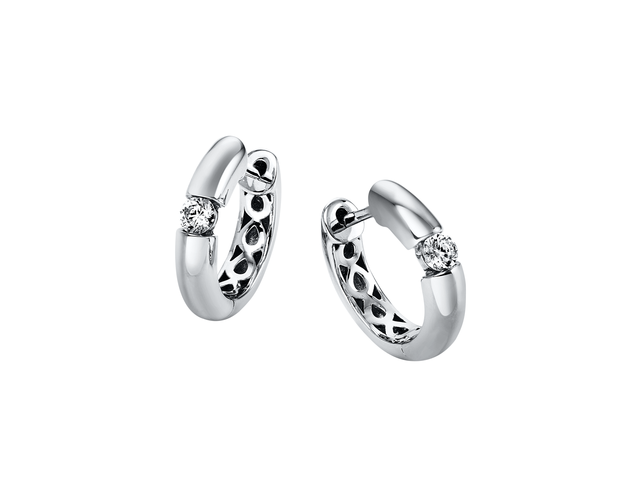 Brogle solitaire hoop earrings Brogle solitaire hoop earrings