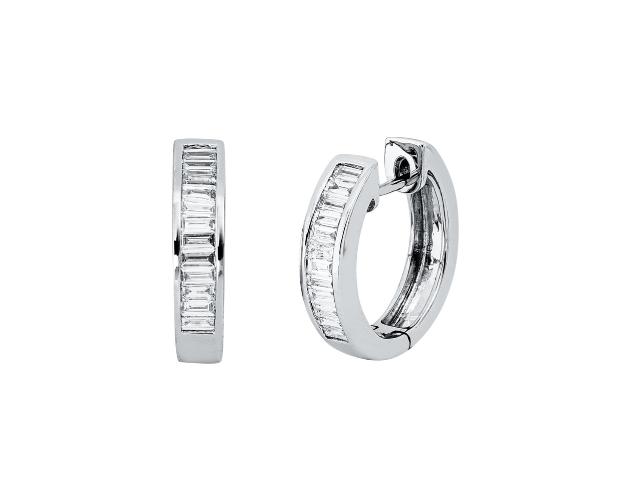 Brogle Classic diamond hoop earrings