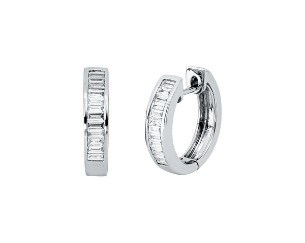 Brogle Classic diamond hoop earrings