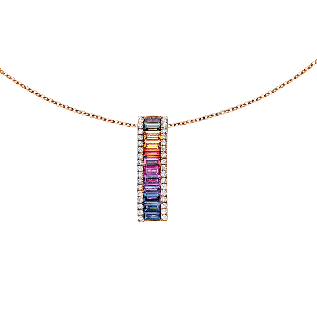 Brogle Classic necklace with sapphire pendant Rainbow Brogle Classic necklace with sapphire pendant Rainbow